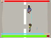 Quest for Cream platformer game screenshot, showing the hero character jumping over an obstacle on their way to ice cream