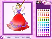 Play Cinderella Coloring Pages free online, paint Cinderella's dress, princess coloring game, free story scene creation game