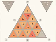 The number 2048 tile puzzle game played on a unique triangular or hexagonal grid in the free online game Triangular 2048