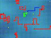 Snake Evolution game screenshot, large snake consuming smaller snakes, free online .IO battle game
