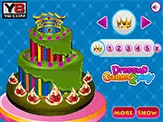 Play Delicious Crown Cake Decor free online, design a multi-layered cake, baking and decoration game, colorful crown cake