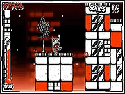 The Devil's Daughter game screenshot showing a dark figure on a screen with small human targets and soul collection icons. Free online action game.