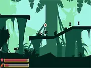 Screenshot of Ludum Dare 33: Monster showing a large creature in a top-down view being approached by tiny human figures.