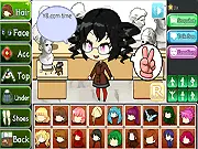 Play School Pretty Girl free online dress up game screen showing a model in a cute school uniform posing.