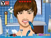 Justin Beard Salon free online makeover game image showing Justin getting his beard styled