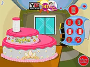 Princess Rapunzel Cake Decor Free online game, decorating an elegant birthday cake with creamy frosting and toppings