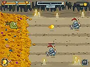 Dragon Dish Flame Runner free online game, red dragon spitting fire at enemies, lane-based defense game