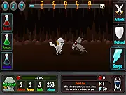 Dungeon Surge free online strategy RPG game featuring a knight and shop powerups