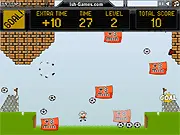 Screenshot of Football Crazy game showing a soccer ball aiming for multiple goals in a World Cup themed field