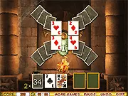 Play Aztec Solitaire free online card game with ancient ruins and pyramid card layout on PlayArcadeHub.