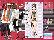 Screenshot of Elegant Office Worker Dress-Up showing a model wearing a sophisticated white-collar business suit and elegant hairstyle