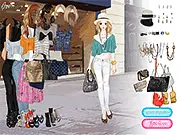 Screenshot from Baggy T-Shirt Comfort Dress-Up showing a model wearing a stylish oversized T-shirt with a loose waist and comfortable bottoms