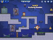 The two brothers from Money Movers running and cooperating to solve a puzzle in the free online prison break game
