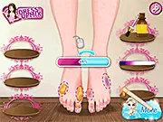 Ballerina Legs Treatment free online game, girl giving a ballerina leg treatment, young dancer choosing a tutu and pointe shoes