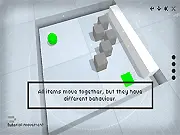 Project Alnilam game screenshot, sliding puzzle with green ball and portal, minimalist logic game online