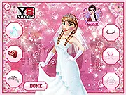 Frozen Anna Wedding Party online game screenshot, Princess Anna wedding dress up, play free online fashion game on PlayArcadeHub