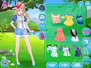 Summer Blossom free online dress up game screenshot, girl in a floral summer outfit
