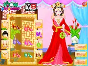 The China Princess free online game featuring a girl dressed in a beautiful, traditional Chinese imperial gown and ornate crown