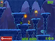 Alchemist Flash free online puzzle game screen showing colorful blocks and a fantasy setting.