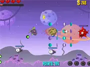 Fish and Destroy 3 online game screenshot, showing an underwater creature eating smaller fish and avoiding large sharks.