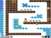 Yellow Dreamer free online puzzle platformer game, a little yellow creature using its clone ability to collect nuggets