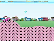Kitty Ride Car free online game, cute cat racing game screenshot, play fun casual car game on PlayArcadeHub, cartoon vehicles