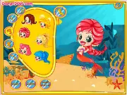 Screenshot of Mermaid and Seahorse Dress Up free online game, showing the mermaid and her seahorse companion wearing matching accessories