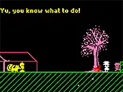 Oni Yu Can Scare Them stealth game, ghost character possessing a piece of furniture to frighten a person, spooky puzzle game online