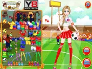 Football Baby dress up game, girls cheering for football team, free online fashion game