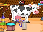 Holstein Cow Care free online game, pet care simulation for girls, farm animal milking game