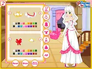 Screenshot of School Prom Dress Design game, girl designing a custom prom dress online, fashion game fabrics and models