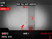 The title screen of Death Cabin, an old-school horror adventure online game featuring dark atmosphere and terrifying monsters.