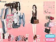 Play Color Small Woman game free online dress up fashion romantic colorful bright elegant style