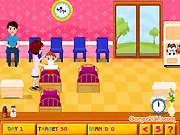 Screenshot of Baby Care & Cure free game showing a baby being treated with medical products