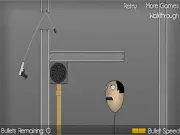 Face Shot 2 free online game, physics puzzle shooting, aim to burst 21 face balloons with a gun, tricky levels