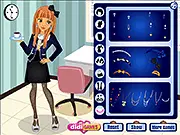 Job Interview Dress Up game featuring a girl in a stylish professional blazer and tie online