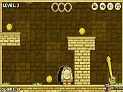 Mummy Madness free online game screenshot, mummy flying over spikes, physics puzzle game