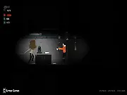 Play Facility Z free online, 2D side-scrolling zombie shooter game screenshot of a character fighting undead in an arctic base