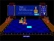 The Queen's Logic online game showing a chessboard with several queen pieces strategically placed to avoid attacking each other