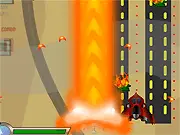 Graidkarupachi game screenshot showing a player's spaceship firing on multiple enemies in a vertical arcade shmup online.