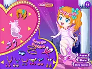 Valentine Love Fairy online dress-up game image showing the fairy character with wings, a bow and arrow, and a romantic red and pink dress