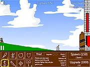 Castle Fighters strategy game screenshot showing an army of 8 different classes fighting to destroy the enemy castle