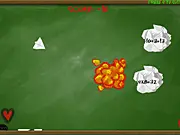 A calculator-style interface showing a simple math problem (e.g., 5 + 7 = ?) with a flashing timer in the free online game Math Madness.