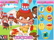 Screenshot of Independence Day Slacking 2014 game showing Sarah doing a mini-task outside the White House while Secret Service agents look away. Play the free online slacking game.
