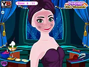 Princess Anna receiving a facial spa treatment in the free online game Princess Anna Makeover, preparing for her royal betrothal.