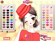 Precious Daughter 2 make-up game showing a girl being given a flawless make-up and fashion makeover to cheer her up.