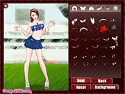 Play Wonderful Life Story About Rooters free online cheer leader dress up game with sporty costumes and accessories.