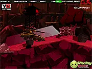 Tank World Domination free online game screenshot, side-scrolling tank action, destroy turrets and obstacles game