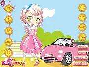 Cute Pink Girl free online dress up game screenshot, girl styled in all pink fashion, adorable color-themed game