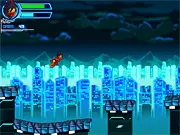 Ninjago Ninja Code online game screenshot featuring the Ninjago characters Kai, Zane, Cole, and Jay fighting robot enemies in the digital world (Digiverse) with their Techno Blades.